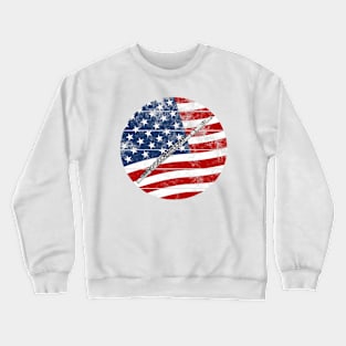 Flute USA Flag Flutist Musician 4th July Crewneck Sweatshirt